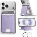 ESR Aura for MagSafe Wallet with Adjustable Stand, RFID Blocking, MagSafe Ring Included, 5 Card Holder Magnetic Wallet for iPhone 17e/17/16/15/14/13/12, Not for 13/12 Mini, Selected Samsung, Lavender