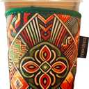 Neoprene Insulated Cup Sleeve for Iced Coffee, Hot & Cold Beverages  Reusable, Washable Drink Holder Cup Sleeve  Anti-Slip, Eco-Friendly, Multi-Color Design (PYRAMID, LARGE)
