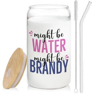 Brandy glasses cup Gifts for Cocktail Lovers, Funny Might Be Brandy Tumbler Gifts For Women 14oz,Tequila Lime drinking jar for Cocktail Lovers (1-Pack)
