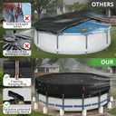 QH.HOME 26Ft Winter Pool Cover,Windproof Ratchet Straps&Thick Fabric