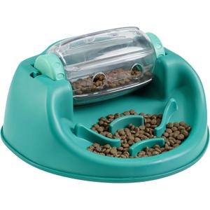 Outward Hound by Nina Ottosson Dog Spin N' Eat Dog Puzzle and Slow Feeder, Level 2 Intermediate Enrichment Toy, Green