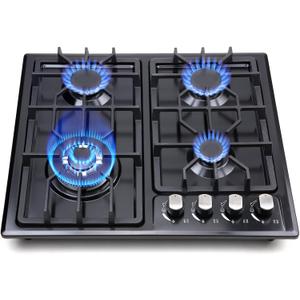 FORIMO Gas Cooktop 22InchBuilt in Gas Cooktop 4 Burners Stainless Steel Stove with NG/LPG Conversion Kit Thermocouple Protection and Easy to Clean