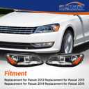 GXYWADY Replacement for Passat 2012-2015 Headlights Driver and Passenger Side 561941005D 561941006D
