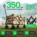 VIVOSUN Collapsible Folding Wagon, 350 lb Load-Bearing Outdoor Utility Cart with Silent Universal Wheels, Cup Holders &Side Pockets, Adjustable Handle, for Camping, Garden, Sports, Picnic, Shopping