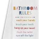 Qpenm Bathroom Rules Decorative Kids Hand Towels, Boho Decor for Toddler Boys Girls, 16x24 Inch