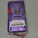 Phone Case for Samsung Galaxy Z Fold 6 with S Pen Holder & Hinge Protection for Samsung Z Fold 6 Case with Stand Ring & Slide Camera Cover, Heavy Duty Military Grade Protective (Purple)