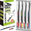 24 PS Individual Wrapped Travel Toothbrush Set with Toothpaste, Bulk Disposable Toothbrushes KitSoft Toothbrushes for Adults for Travel, Hotel, Business TripsDaily BackupBlack,Toothpaste 5g