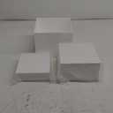 Clisela 3pcs Acrylic Cube Display Stands Box Risers with Hollow Bottoms, Food Risers for Buffet Table, Decorative Display Stand Shelf for Dessert Collectibles Jewelry Figures Show - White 6" 7" 8"