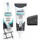 PentaUSA Tile Grout Repair Kit - Dark Gray Premixed Acrylic Sanded Grout, Water-Resistant Grout Filler for Bathroom&Shower, Kitchen Floor, Fast Drying, with Applicator, 13.4 oz (380g)