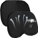 2PCS Anti Slip Kayak Gel Seat Cushion with Cover, Waterproof Seat Cushion Kayak Seat Pad for Sit in Inflatable Kayak, Canoe & Boat Fishing, Rowing, Lifetime Kayak Accessories (Black)