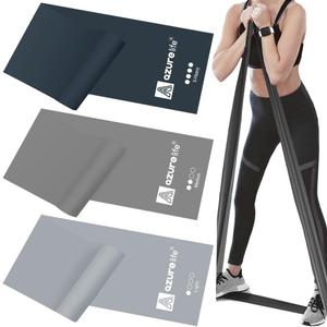 A AZURELIFE Resistance Bands,Professional Long Non-Latex Elastic Stretch Bands,Exercise Bands for Physical Therapy, Yoga, Pilates, Rehab, at-Home or The Gym Workouts, Strength Training (6.9FT)