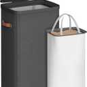 SONGMICS Laundry Basket, 26.4 Gal. Laundry Hamper, Easy Assembly, with Lid and Handles, Removable Liner, 16.5 x 12.6 x 29.5 Inches, Ink Black ULCB811BH01