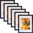 SESEAT 11x14 Picture Frames Black Display Pictures 8x10 With mat or 11x14 Prints Without Mat, Wall Mounting, 6 PCS