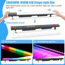 LED Stage Wash Light Bar,120W 40" LED Stage Pixel Light Bar,36 RGBW LED Stage Wash Lights with Detachable Cover DMX512 Sound Activated Uplight for Club Wedding Party Gig Band Lighting 1Pack