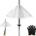 18.5 inch Squirrel Baffle for Bird Feeder Pole - Dynamic Steel Spring-Loaded Wobble Defense, Metal Buckle