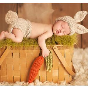 Vedory Newborn Baby Bunny Rabbit Crochet Knitted Photography Props Newborn Baby Outfits Diaper Costume