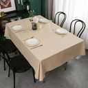 LIBERECOO Vinyl Tablecloth with Flannel Backing, Champagne, Waterproof, Stain-Resistant, Easy-Clean Table Cover for Dining, Kitchen, and Outdoor Use, 60" x 120" Rectangle