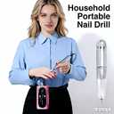 Nail Drill Machine, Professional 45000RPM Purple Cordless Rechargeable Electric Nail File for Acrylic Nails Removal, Portable Manicure Pedicure Kit for Salon Home Use
