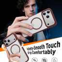 2 x Magnetic for iPhone 17 Pro Max Case,[Anti-Slip][Compatible with MagSafe][Military Grade Drop Protection] Shockproof Protective Translucent Phone Case for iPhone 17 Pro Max Case,Wine Red