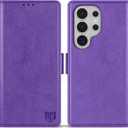 ZZXX for Samsung Galaxy S26 Ultra Wallet Case with [RFID Blocking] Card Slot Stand Strong Magnetic PU Leather Flip Fold Protective Phone Case for Samsung Galaxy S26 Ultra Case Wallet(Purple-6.8 inch)