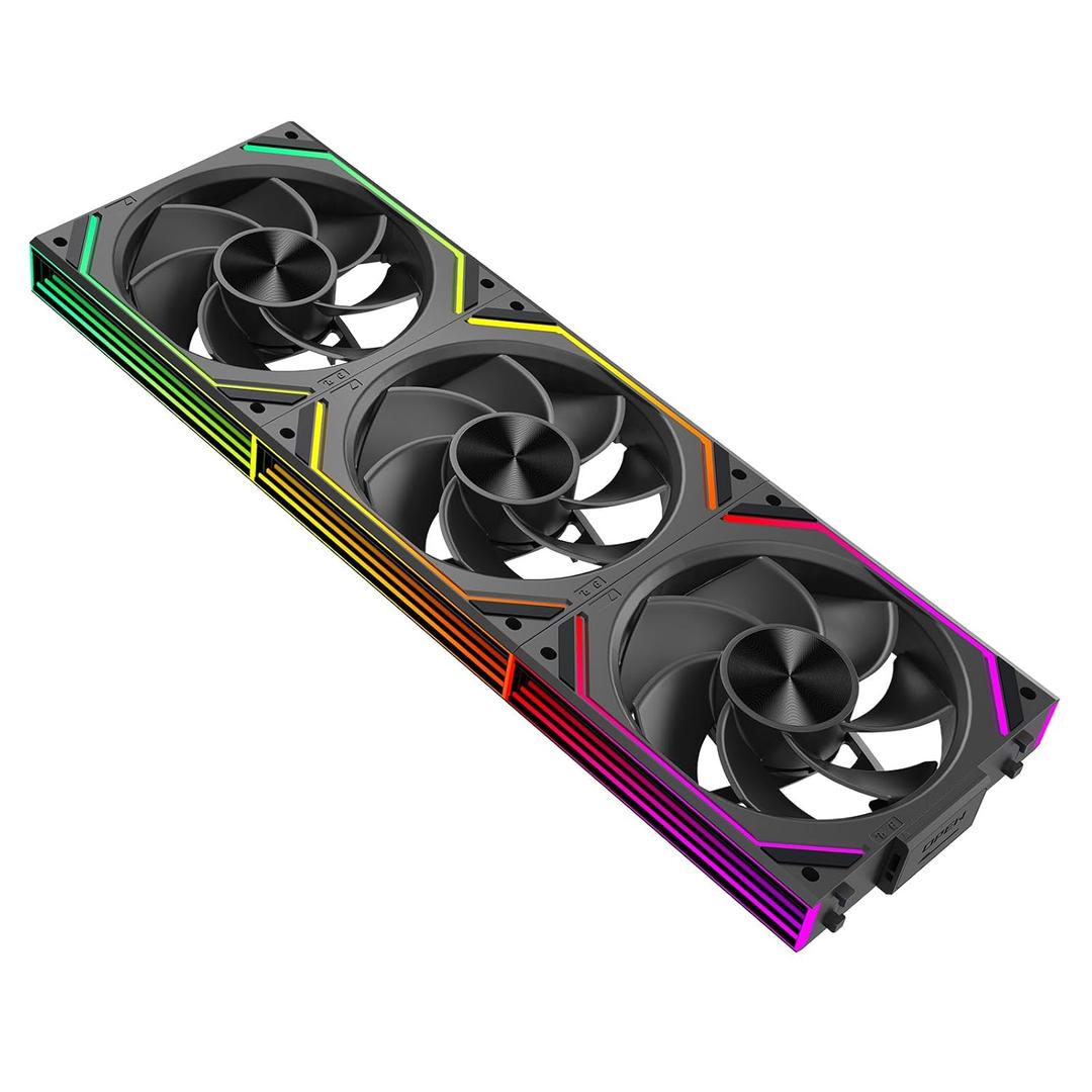 Jungle Leopard Interstellar V2RS X3 120mm PC ARGB Computer Case Fans|Infinity Mirror|Daisy-Chain|4 PIN PWM 1850RPM(Black Reverse Triple_Pack)