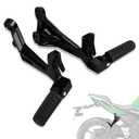 FOVPLUE Rear Passenger Footrests Foot Pegs w/Brackets for Kawasaki Ninja 650/Z650 2017-2025,Black