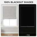 Joydeco Cordless Roman Shades, Linen Fabric Window Blinds, Thermal Insulated Blackout Blinds, Room Darkening Shades for Indoor Windows, Easy to Install, 47" W×75" H, Greyish White