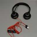 JIAMQISHI USB Headset with Microphone for PC, On-Ear Computer Laptop Headphones with Noise Cancelling Microphone in-line Control for Home Office Online Class Skype Zoom (USB+3.5mm, Black)