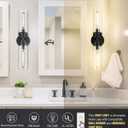 Emak 2 Light Black Vanity Lights for Bathroom,22 Inch Bathroom Light Fixtures Modern Wall Sconces with Clear Glass Shade for Bath, Bedroom, Hallway, VL085-BK-2