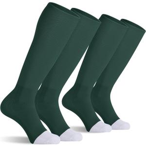 CELERSPORT 2 Pack Baseball Soccer Softball Socks For Youth Kids Men Women Multi-sport Tube Socks, Green, X-Small