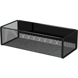 Magnetic Basket Organizer Holder for Fridge Magnetic Storage Bin Box Containers for Refrigerator Whiteboard Classroom (Large, Black)