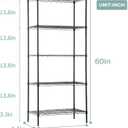 PayLessHere | 5-Tier Wire Shelf | 24"x14"x60" | Black | Adjustable Racks | Heavy-Duty Storage Shelves, Holds Upto 750 lbs | Rust-Resistant, No-Tool Assembly | for Home, Garage Shelving