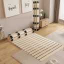 Floor Bed Frame Japanese Bed Frame Foldable Slatted Bed Base Wooden Floor Platform Guest Tatami Mat, C-Twin