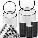 BESTVIP 700 Pcs Clear Black Plastic Dinnerware Set for 100 Guests