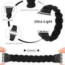 Wearlizer Stretchy Braided Band Compatible with Apple Watch Bands Women 38mm 40mm 41mm 42mm 44mm 45mm 46mm 49mm Slim Elastic Solo Loop Strap Woven for iWatch Series 11 10 9 8 7 6 5 4 3 SE/Ultra 3 2 1 (38/40/41/42mm(Series 11 10) S)
