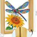 2 x Eiflow Tabletop Diamond Art with Wood Frame, Desktop Diamonds Painting Kit for Adults Dragonfly, DIY Acrylic Gem Art Painting on Stand Board Kit