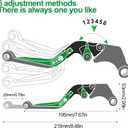 for Kawasaki NINJA500 Ninja 500 Z500 Z 500 SE 2024 2025 Motorcycle Clutch Lever Adjustable Handlebars Brake and Clutch Levers Set(Green)