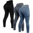 Mumucove 3 Pcs Womens Workout Leggings Tie Dye High Waisted Yoga Pants Seamless Scrunch Butt Lifting Compression Tights(Black, Dark Gray, Dark Blue, Large)