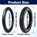 2 Set 64-305 16x2.4 Tire and Inner Tube Set Compatible with Razor MX650/MX500/SX500, EcoSmart Metro/SUP/Cargo, Super 73 KD1, Thickened Butyl Rubber, Fit for Kids Bike & Dirt Bike Tires