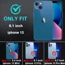 for iPhone 13 Case with 2Pcs Tempered Glass Screen Protector and 1Pcs Camera Lens Protector, Military Grade 3 in 1 Heavy Duty Shockproof/Drop Proof/Dust Proof Case (Black/Grey)