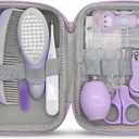 Baby Grooming Kit, 15 in 1 Portable Baby Safety Care Kit with Baby Brush and Comb Set Nail Clippers Nasal Aspirator etc for Nursery Newborn Infant Girl Boys Keep Clean Baby Essentials (Purple)
