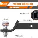 AC-DK Trailer Hitch Ball Mount for 2 inch Receiver,2 inch Drop Hitch,with 2-Inch Ball,7,500 lbs Capacity Ball Hitch, 750lbs Tongue Weight,Includes Hitch Pin