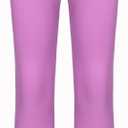 Deuerr Girls' Flare Leggings with Pockets Trendy Girls' Ribbed Knit Bell Bottoms High Waisted Yoga Pants Black for 4-12Years (7-8 Years, 1pcs-purple)