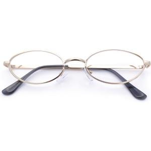 SA106 Extra Narrow Slim Metal Rim Oval Rectangle Retro Vintage Clear Lens Fashion Eyeglasses