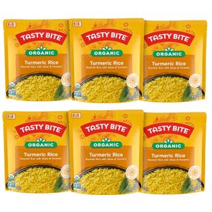 Tasty Bite Organic Turmeric Rice, 8.8 Ounce, Pack of 6, Ready to Eat, Microwavable, Vegetarian, Gluten-Free (EXP 09/30/27)