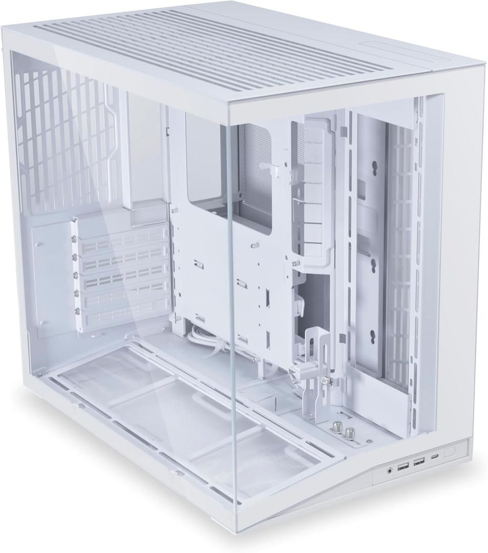 LIAN LI O11D MINI V2 | Compact ATX Mid-Tower Airflow Computer Case | Panoramic View | Fully Ventilated Airflow | Adjustable I/O | Pillar-Less | Cable Management | White (O11DMIV2W)