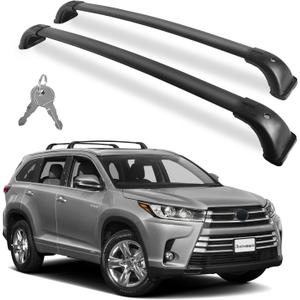 Richeer 220LBS Lockable Roof Rack Cross Bars for 2014-2019 Highlander XLE/Limited & SE/LE/LE Plus/LE Hybrid with Side Rails,Aluminum Anti-Theft Cargo Racks Rooftop Luggage Canoe Kayak Bicycle