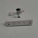 Jgstkcity Desk Clamp Power Strip,40W Total Fast Charging Station,2 PD 20W USB C Ports,Desk Edge Mount Surge Protector for Home, Office,3 Outlets,Fit 1.96" Tabletop Edge,ETL Listed,White