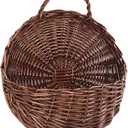 JJSQYLAN JJSQ Handmade Woven Wicker Hanging Storage Basket, Wall Decorations for Home Garden Wedding, Brown, 14.211.84.7 inch