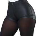 Women's Black Faux Leather Shorts High Waist Sexy Stretch Mini Booty Hot Shorts (Black, S)